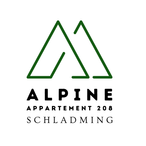 Logo von Alpine Appartement 208 in Schladming by globboard, mit stilisierten Bergspitzen.